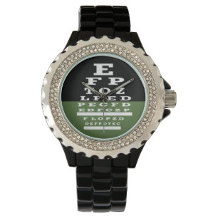 Optometrist Eye Chart Watch Green Black