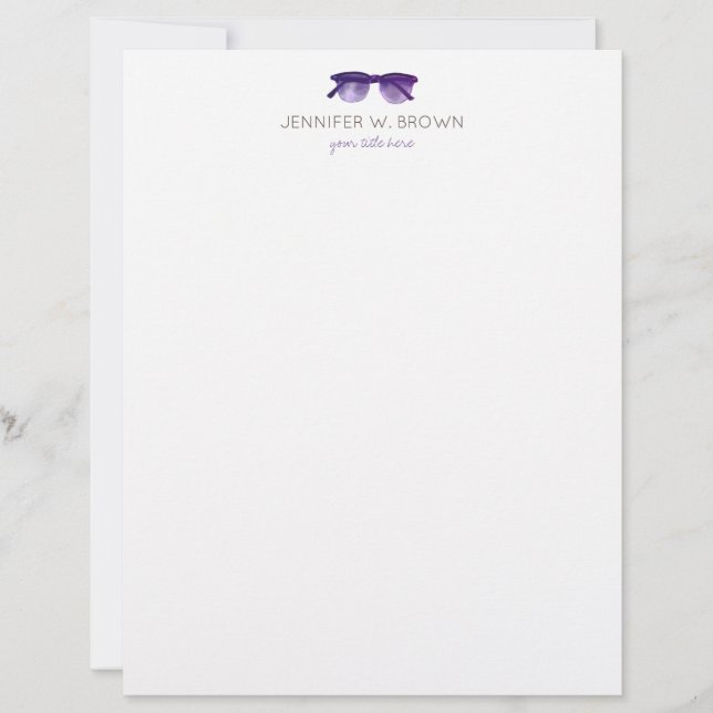 Optometrist Eye Doctor Glasses Letterhead (Front)