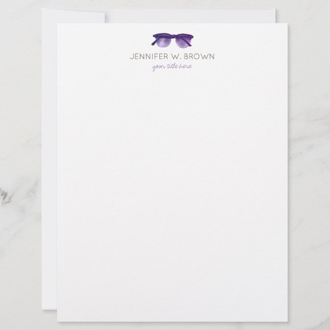 Optometrist Eye Doctor Glasses Letterhead