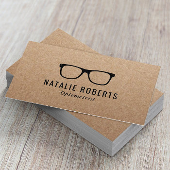Optometrist Eye Doctor Glasses Rustic Kraft Business Card by cardfactory at Zazzle