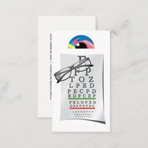Optometrist  Eye Exam Chart and Glasses Appointment Card
