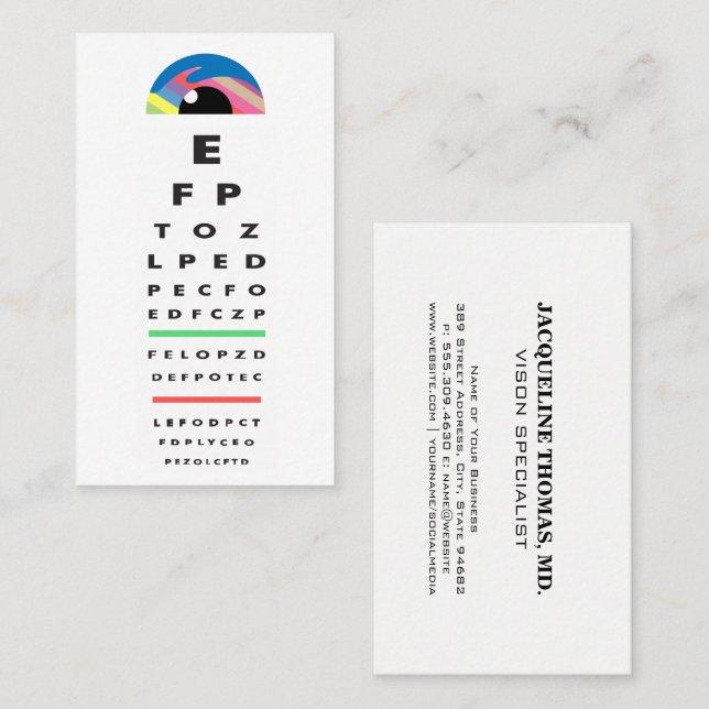Optometrist | Eye Exam Chart Appointment Card (Front/Back)