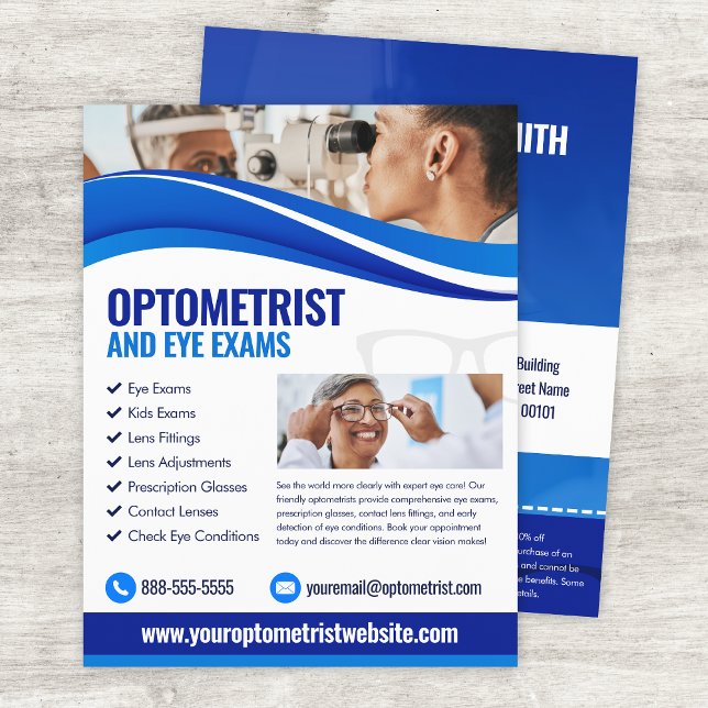Optometrist Eye Exam Flyer Template (Creator Uploaded)