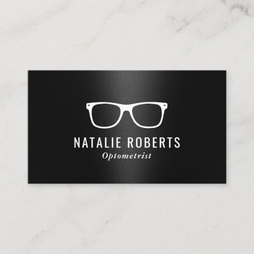 Optometrist Eye Glasses Elegant Black Business Card