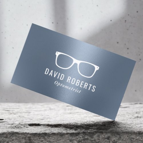 Optometrist Eye Glasses Modern Dusty Blue Business Card