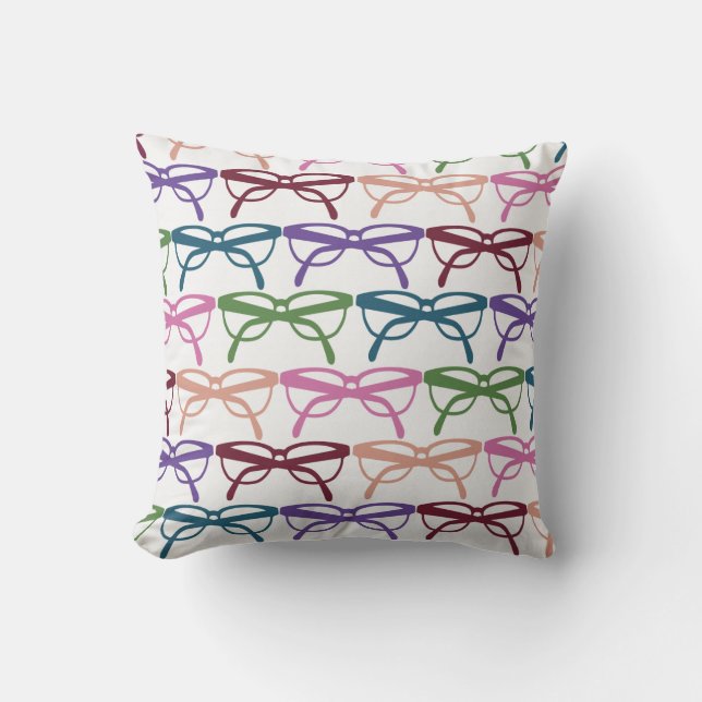 Optometrist Eye Glasses Pattern Print Throw Pillow (Front)
