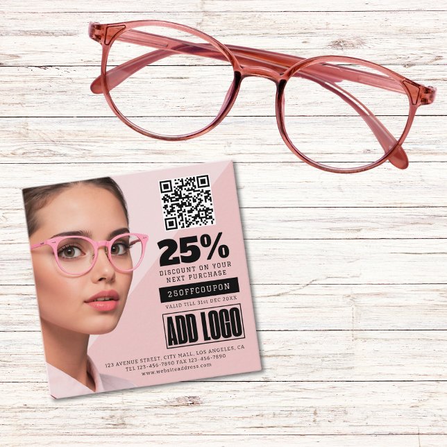 Optometrist Eyewear Business QR Code Discount Card (Creator Uploaded)