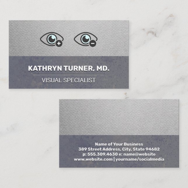 Optometrist | Farsight Nearsight Icon Business Card (Front/Back)