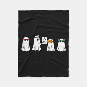 Optometrist Ghost Boo Center Halloween Optician Fleece Blanket