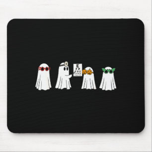 Optometrist Ghost Boo Center Halloween Optician Mouse Pad