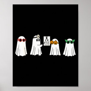 Optometrist Ghost Boo Center Halloween Optician Poster