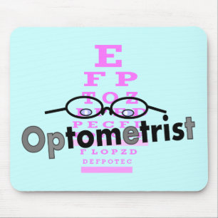 Optometrist Gifts, Eyeglasses and Eyechart Design Mouse Pad