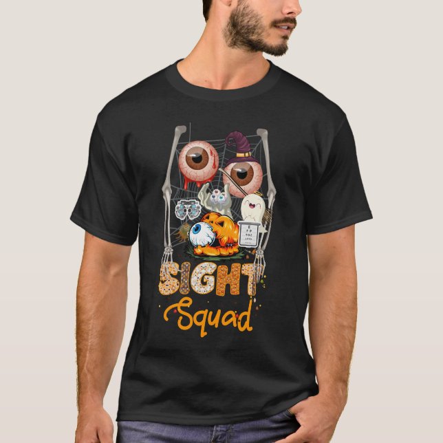 Optometrist Halloween Sight Squad Witch Pumpkin Op T-Shirt (Front)