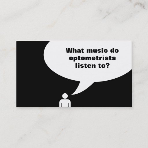 Customizable optometrist joke / music joke business card template
