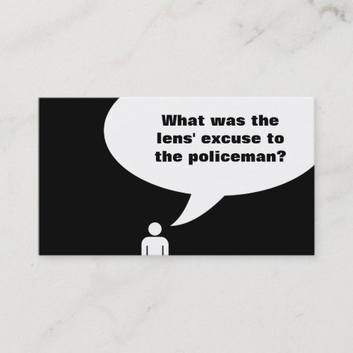 optometrist joke  police officer joke business card