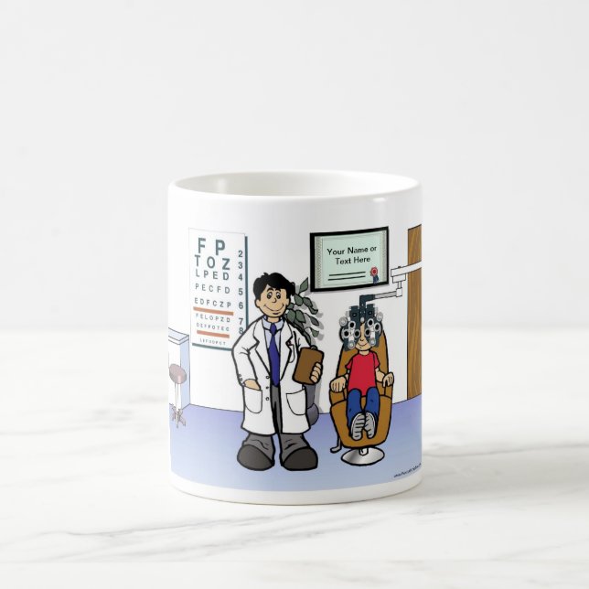 Optometrist - Male Cartoon by PrintedPerfection.co Coffee Mug (Center)