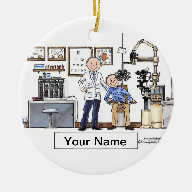 Optometrist - Male Ceramic Ornament (Front)
