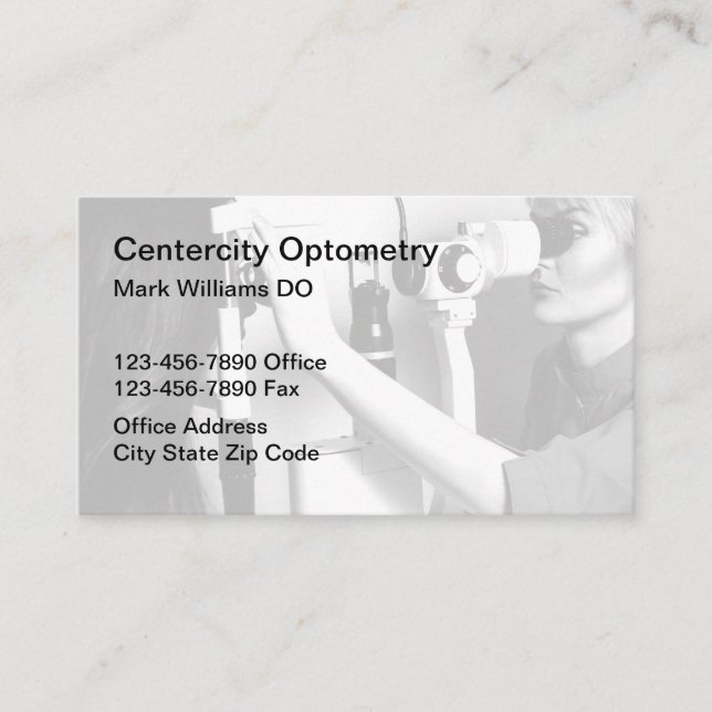 Optometrist Medical Business Cards (Front)