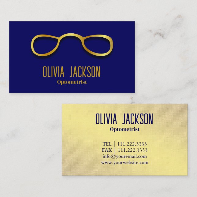 Optometrist Modern Eyewear Eye Glasses Business Card (Front/Back)