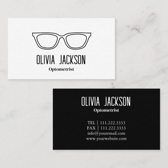 Optometrist Modern Eyewear Eye Glasses Business Card (Front/Back)