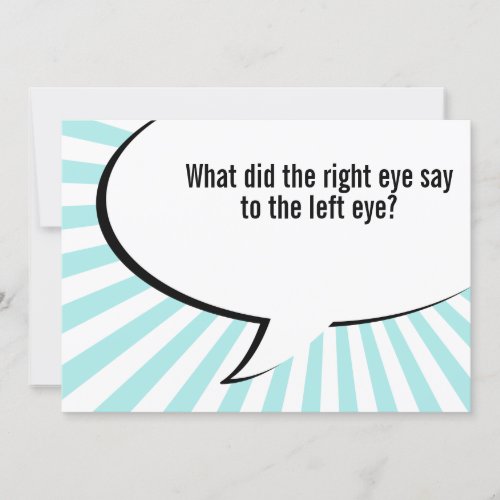 optometrist nose joke invitation