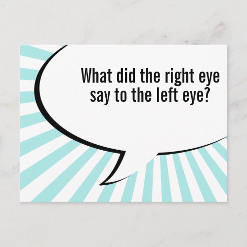 optometrist nose joke postcard