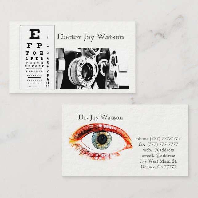 Optometrist Ophthalmologist Business Card (Front/Back)