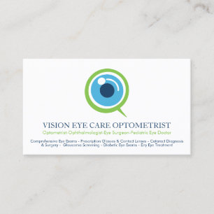 Optometrist Ophthalmologist Eye Specialist Business Card