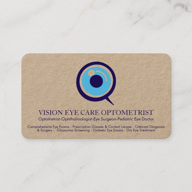 Optometrist Ophthalmologist Eye Specialist craft Business Card