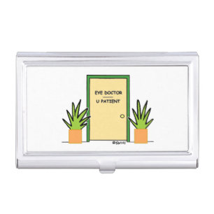 Optometrist Ophthalmologist Optical Funny Cartoon Business Card Case