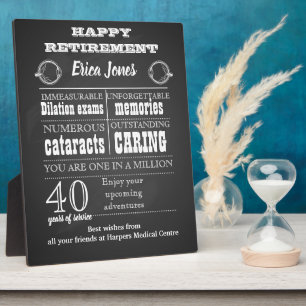 Optometrist Ophthalmologist Retirement for boss Plaque