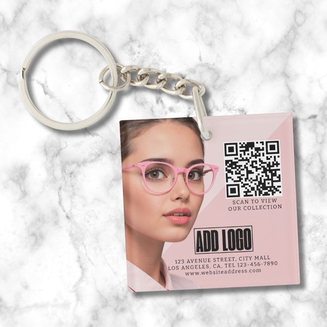 Optometrist Ophthalmology Eyewear Business QR Code Keychain (Creator Uploaded)