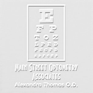 Optometrist Opthamologist Eye Chart Name Embosser