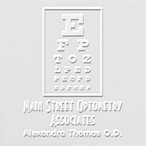 Optometrist Opthamologist Eye Chart Name Embosser