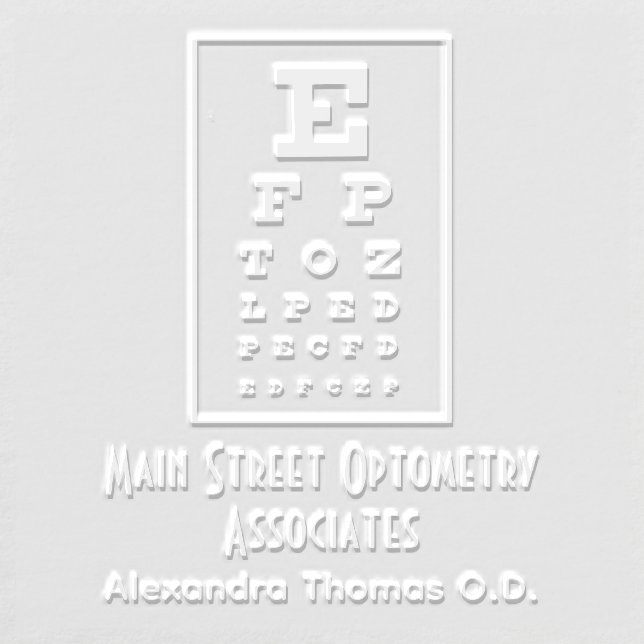 Optometrist Opthamologist Eye Chart Name Embosser (Design)