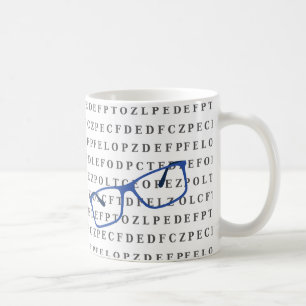 Optometrist Optician Eye Test Chart and Specs Coffee Mug