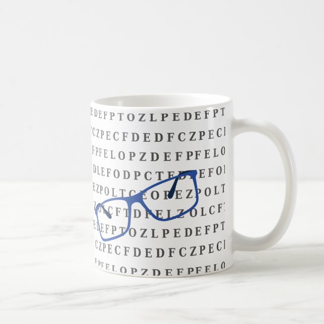 Optometrist Optician Eye Test Chart and Specs  Coffee Mug (Right)