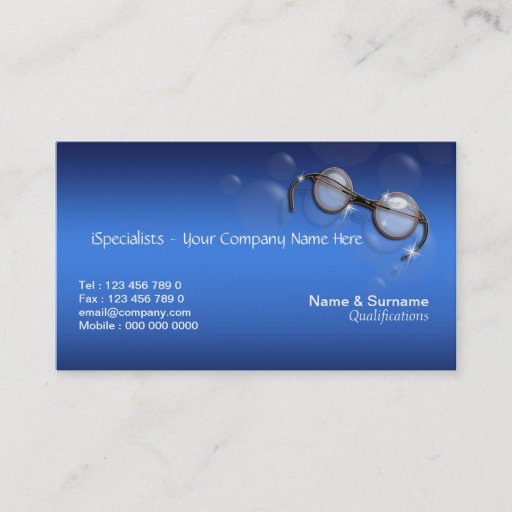 Customizable Optometrist optics optician eye turquoise business cards