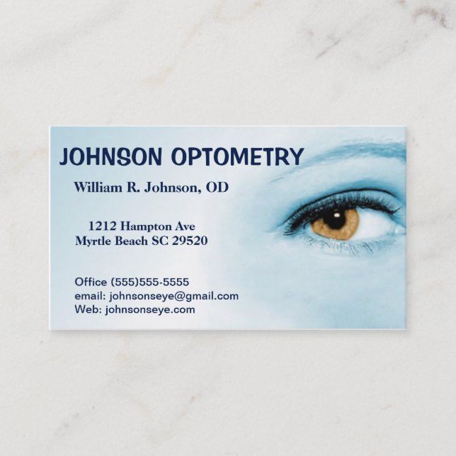 Optometrist /Optometry Business Card (Front)
