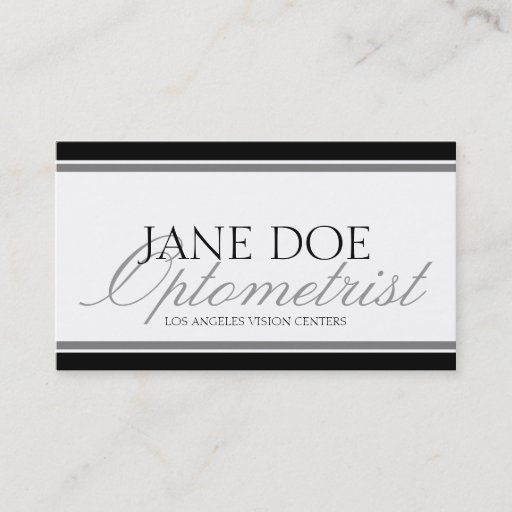 Customizable Optometrist Optometry Eye Doctor Silver Script Business Cards