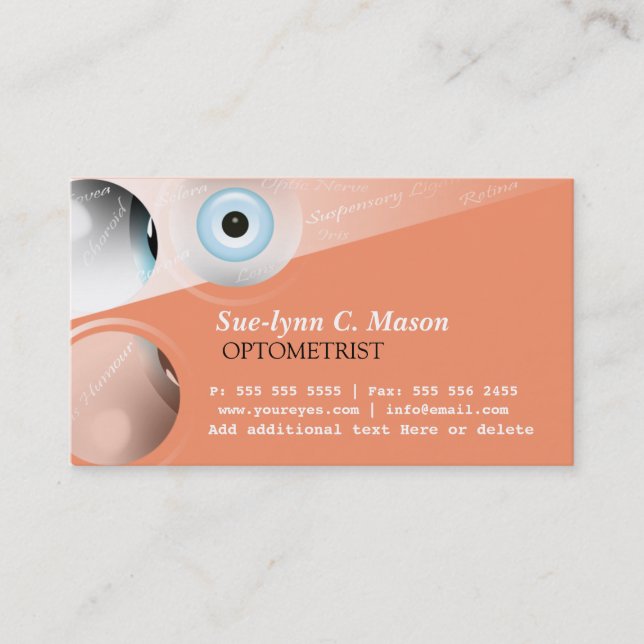 Optometrist Optometry Eyes Business Card (Front)