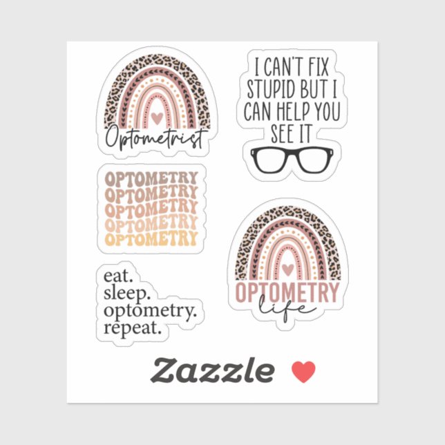 Optometrist Optometry Gift, Funny Optometrist Pack Sticker (Sheet)