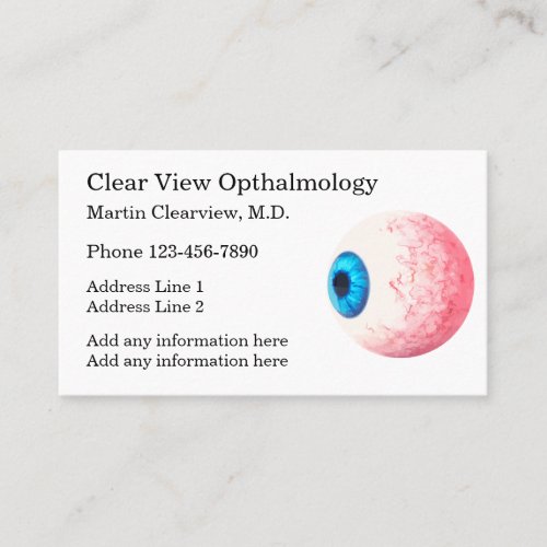 Optometrist or Ophthalmologist Appointment Busines Business Card