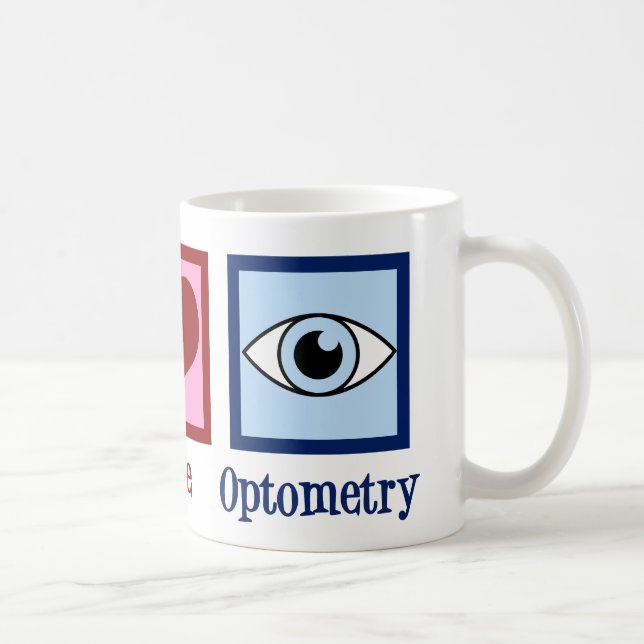 Optometrist Peace Love Optometry Blue Eye Doctor Coffee Mug (Right)