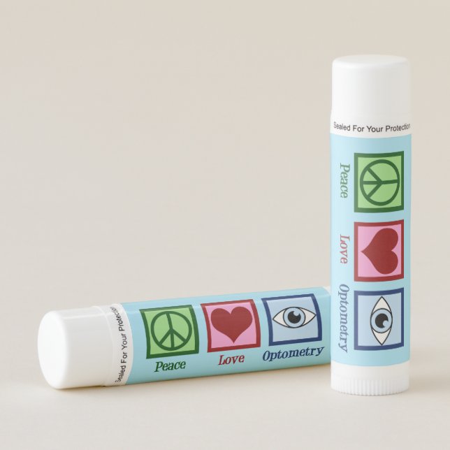 Optometrist Peace Love Optometry Blue Eye Doctor Lip Balm (Front)