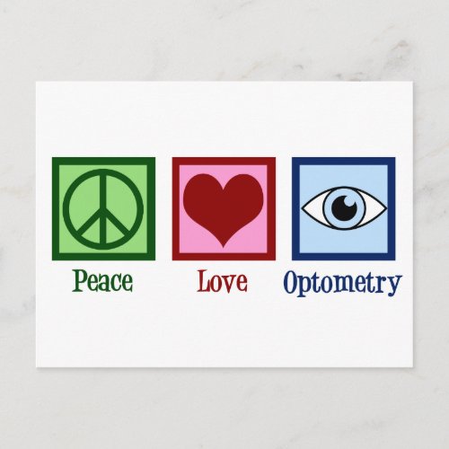 Optometrist Peace Love Optometry Blue Eye Doctor Postcard