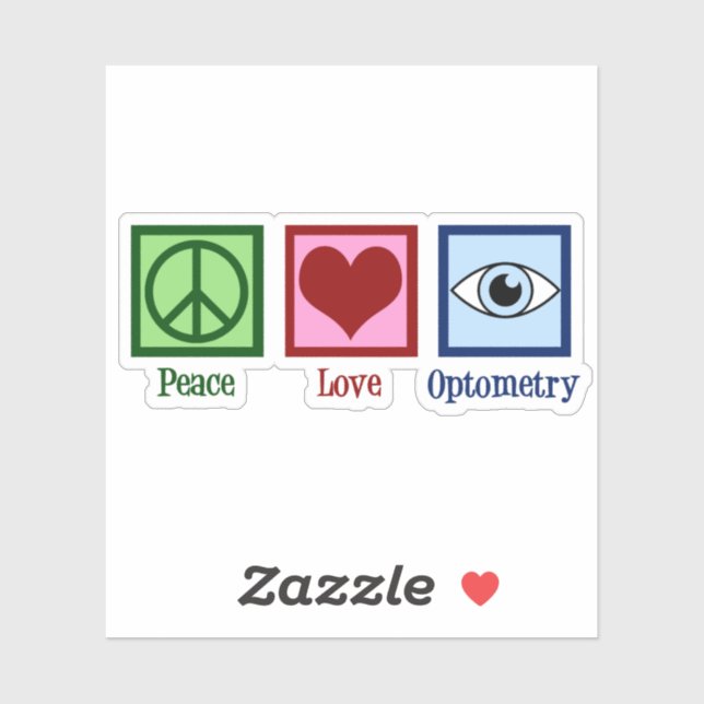 Optometrist Peace Love Optometry Sticker (Sheet)