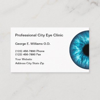 Optometrist Professional Business Cards Eye by Luckyturtle at Zazzle