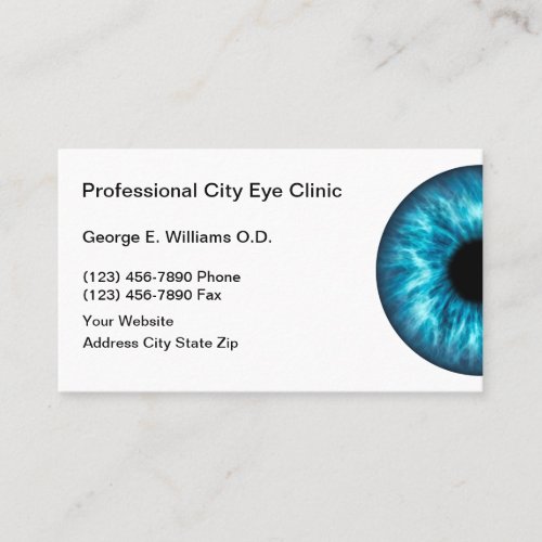 Optometrist Professional Business Cards Eye
