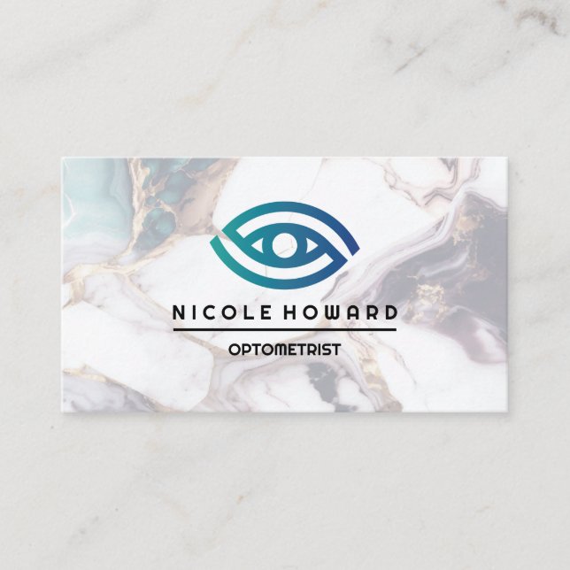 Optometrist | Stylized Eye Logo Business Card (Front)